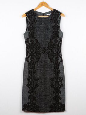 Diane von Furstenberg Yvette Baroque Melange Knit Dress Size 12 Strech